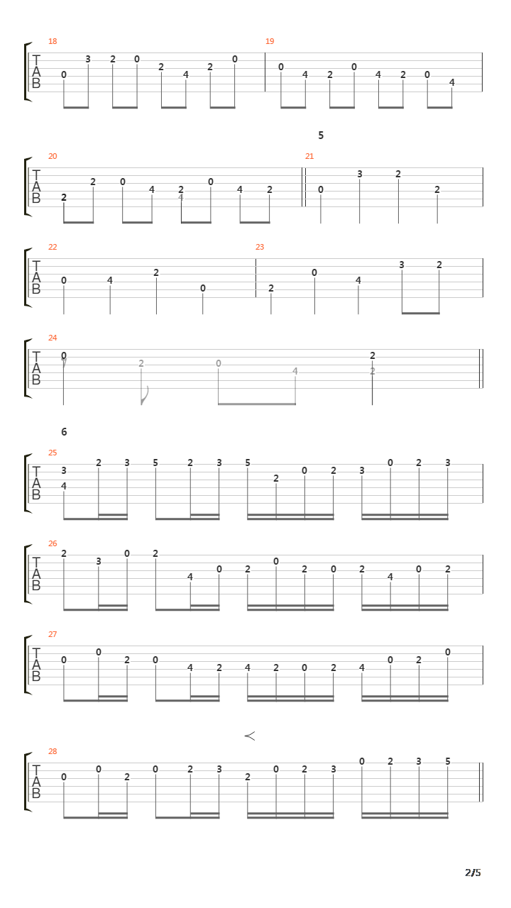 卡农(Canon in D)吉他谱