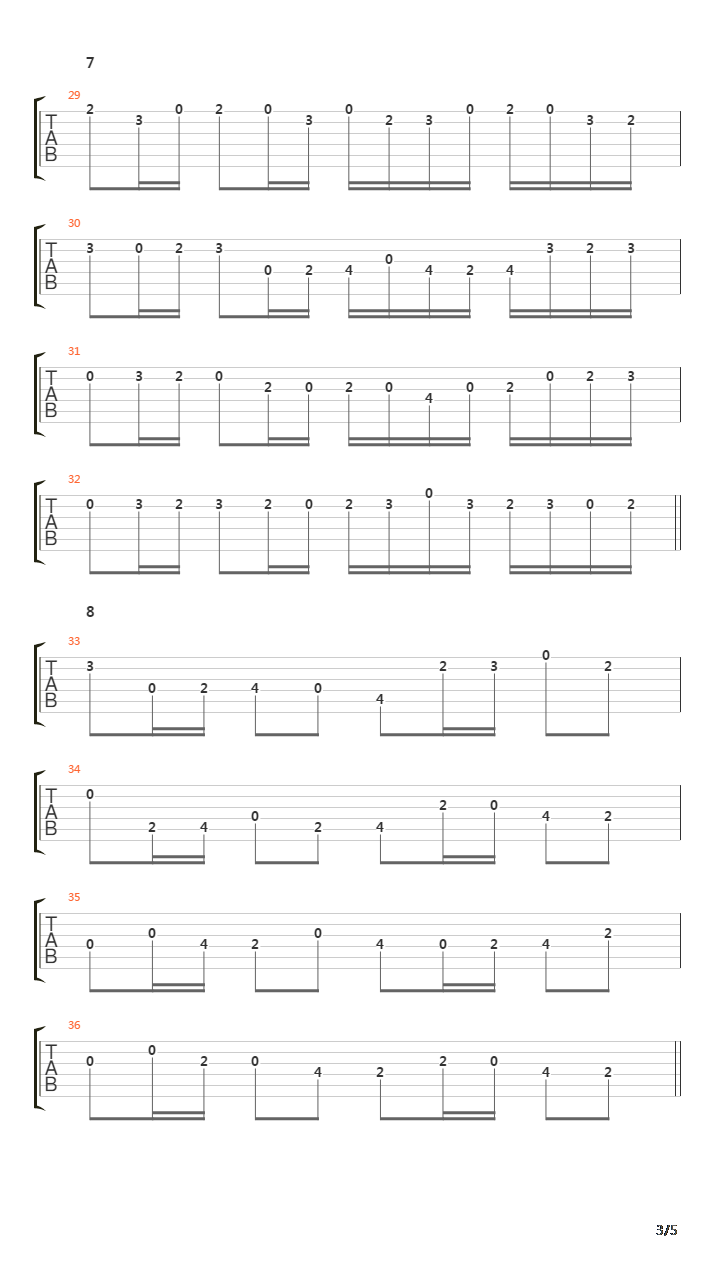 卡农(Canon in D)吉他谱