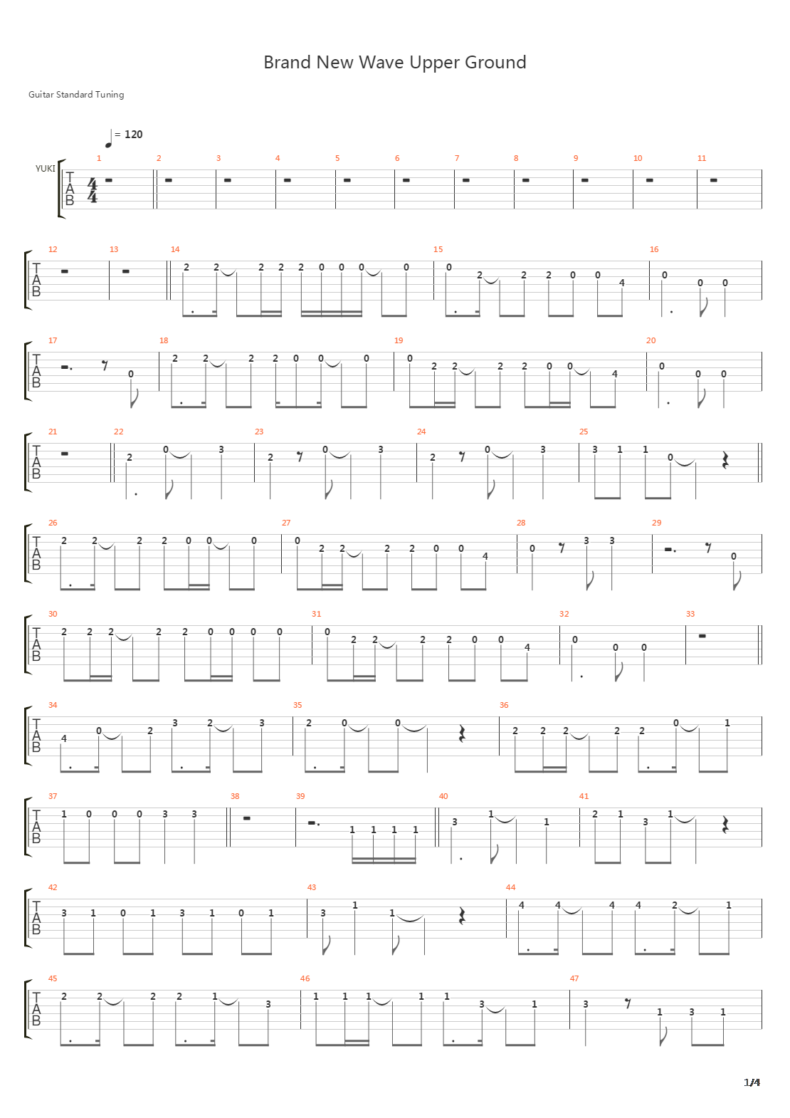 Brand New Wave Upper Ground吉他谱