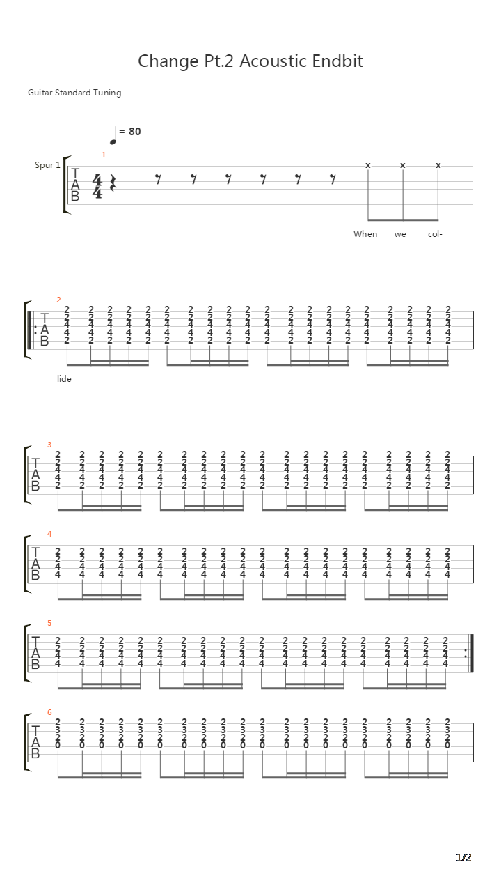 Change  Part 2吉他谱