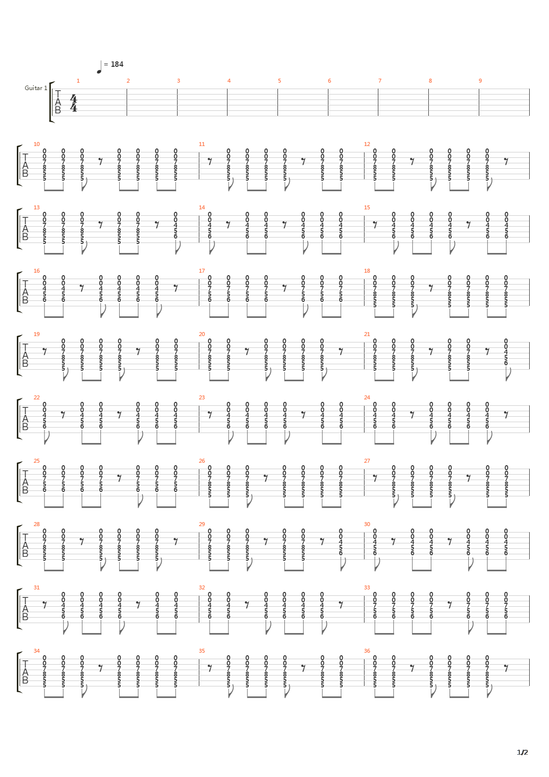 Cote吉他谱