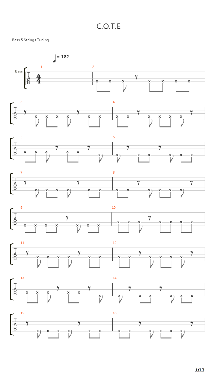 Cote吉他谱