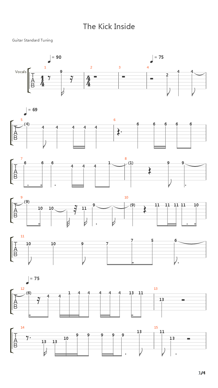 The Kick Inside吉他谱