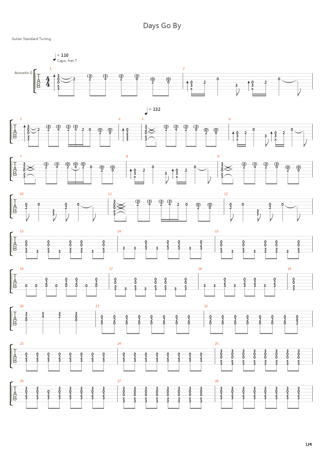 Days Go By吉他谱
