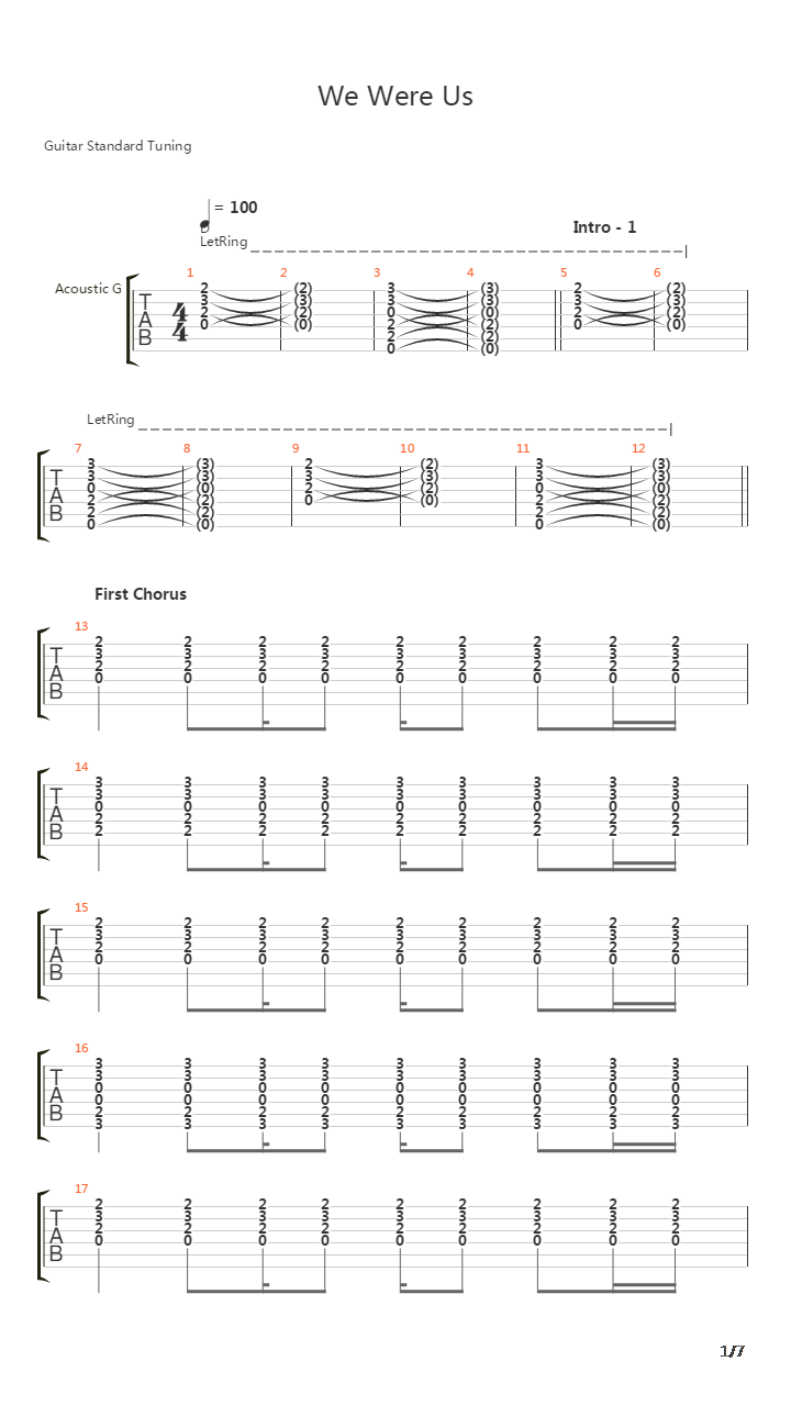 We Were Us吉他谱