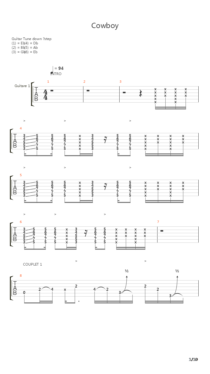 Cowboy吉他谱