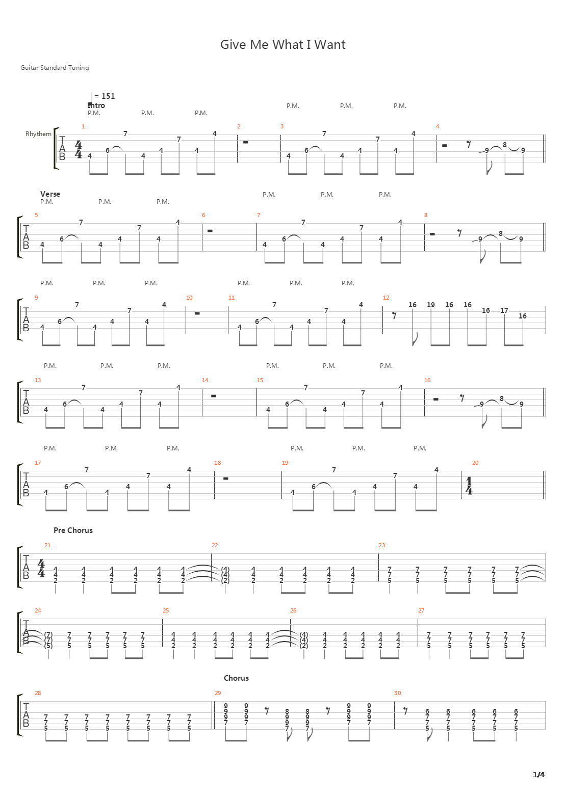 Give Me What I Want吉他谱