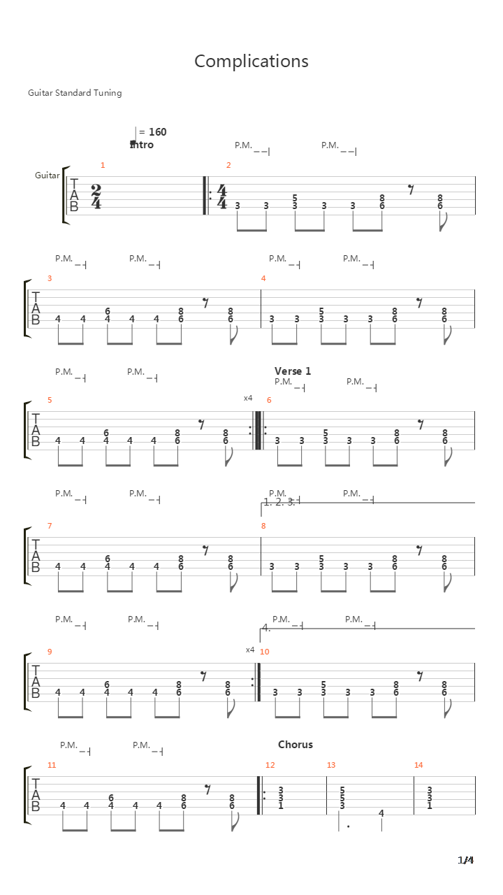 Complications吉他谱