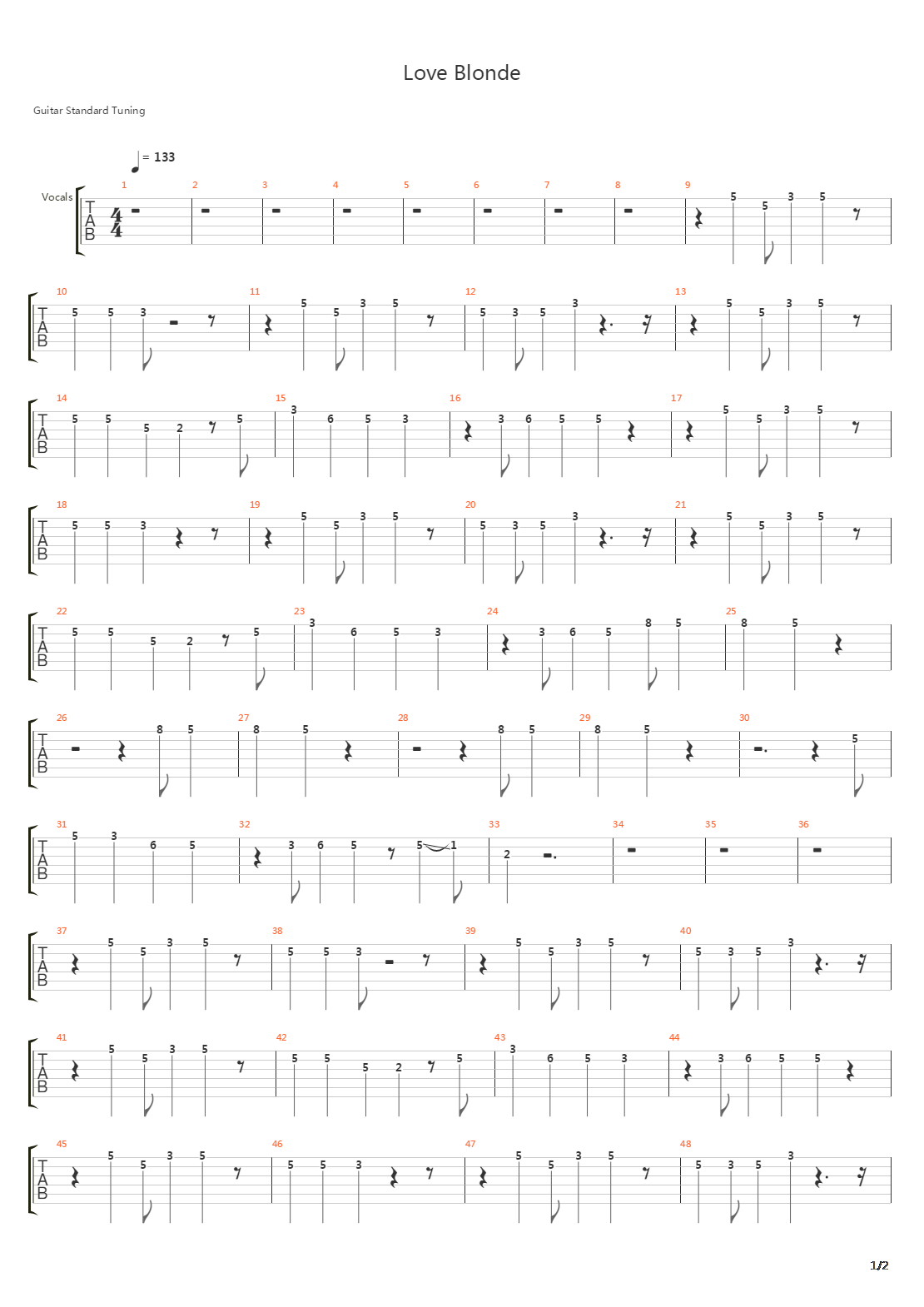 Love Blonde吉他谱