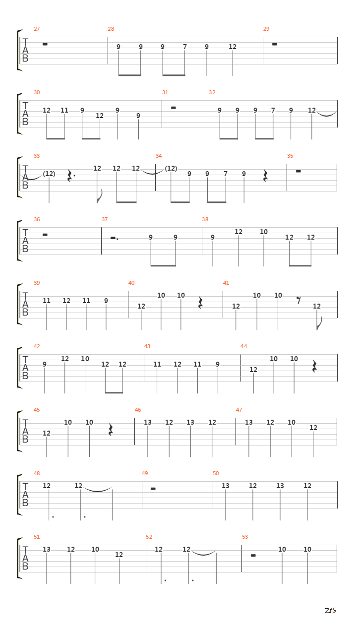 Words Fell Down吉他谱