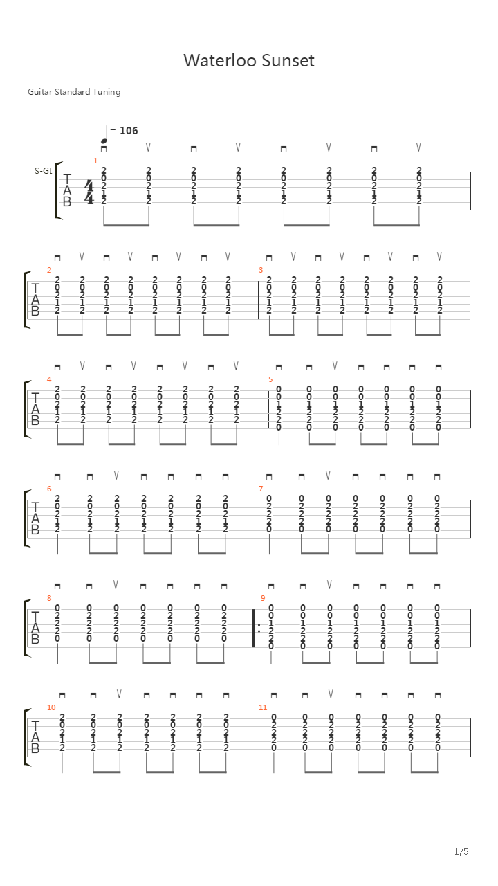 Waterloo Sunset吉他谱