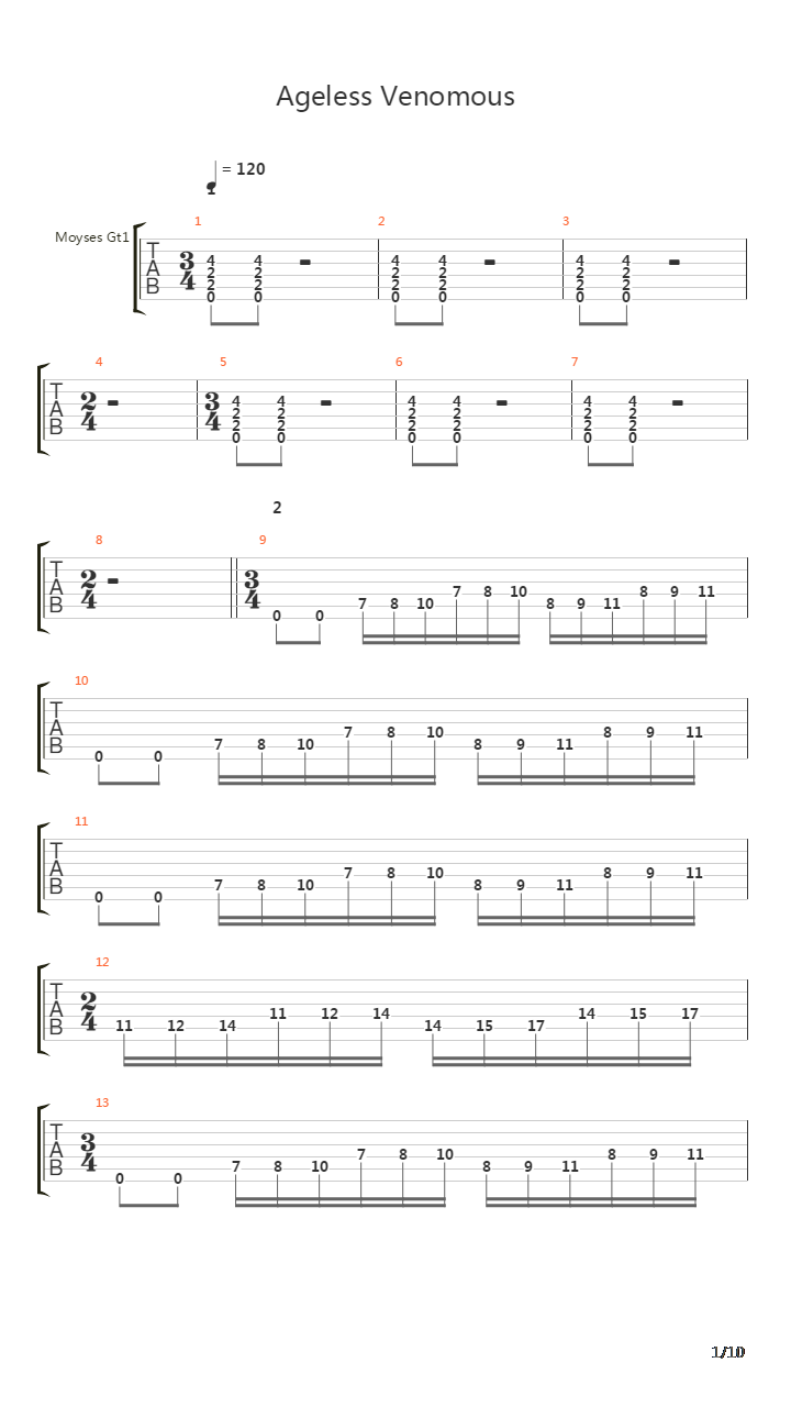 Ageless Venomous吉他谱