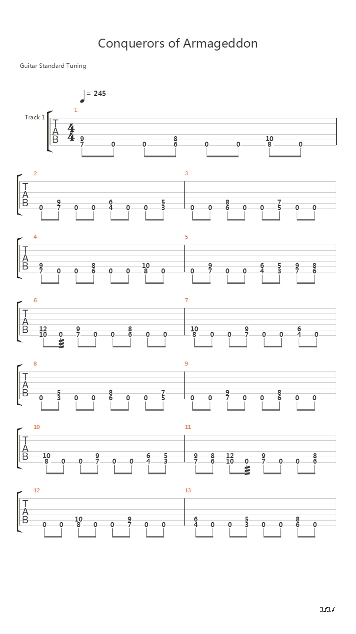 Conquerors Of Armageddon吉他谱