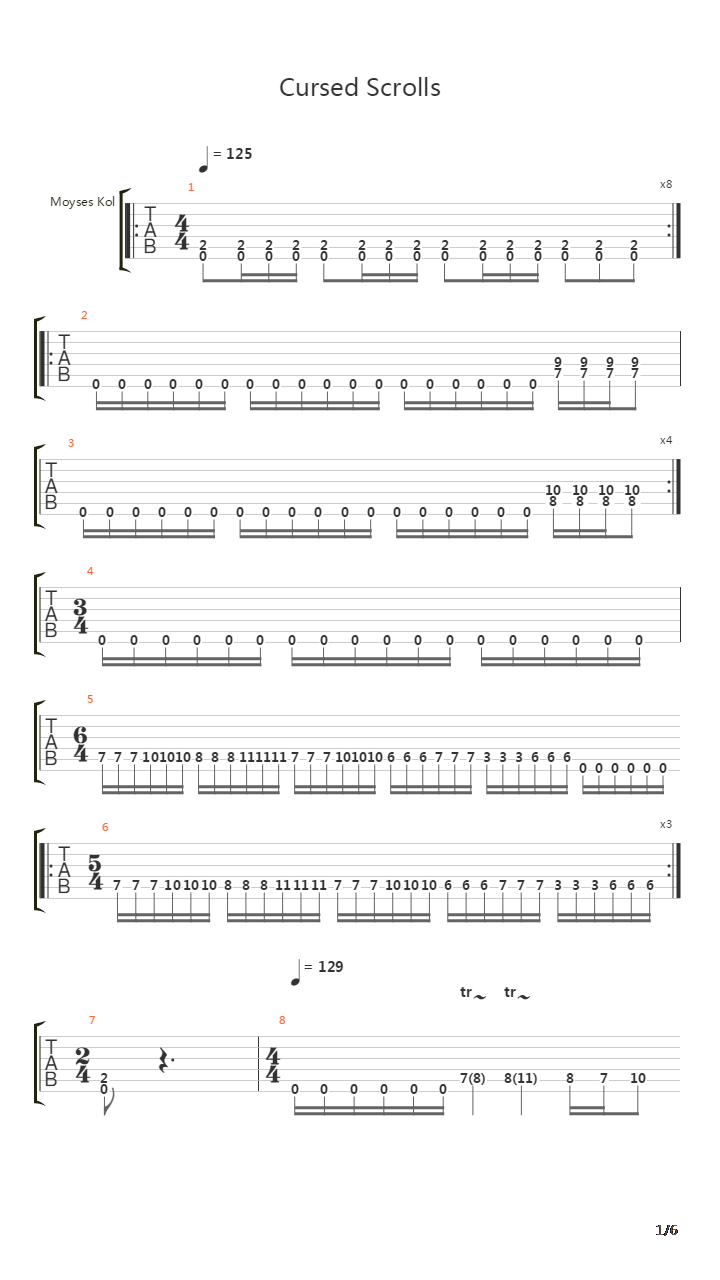Cursed Scrolls吉他谱