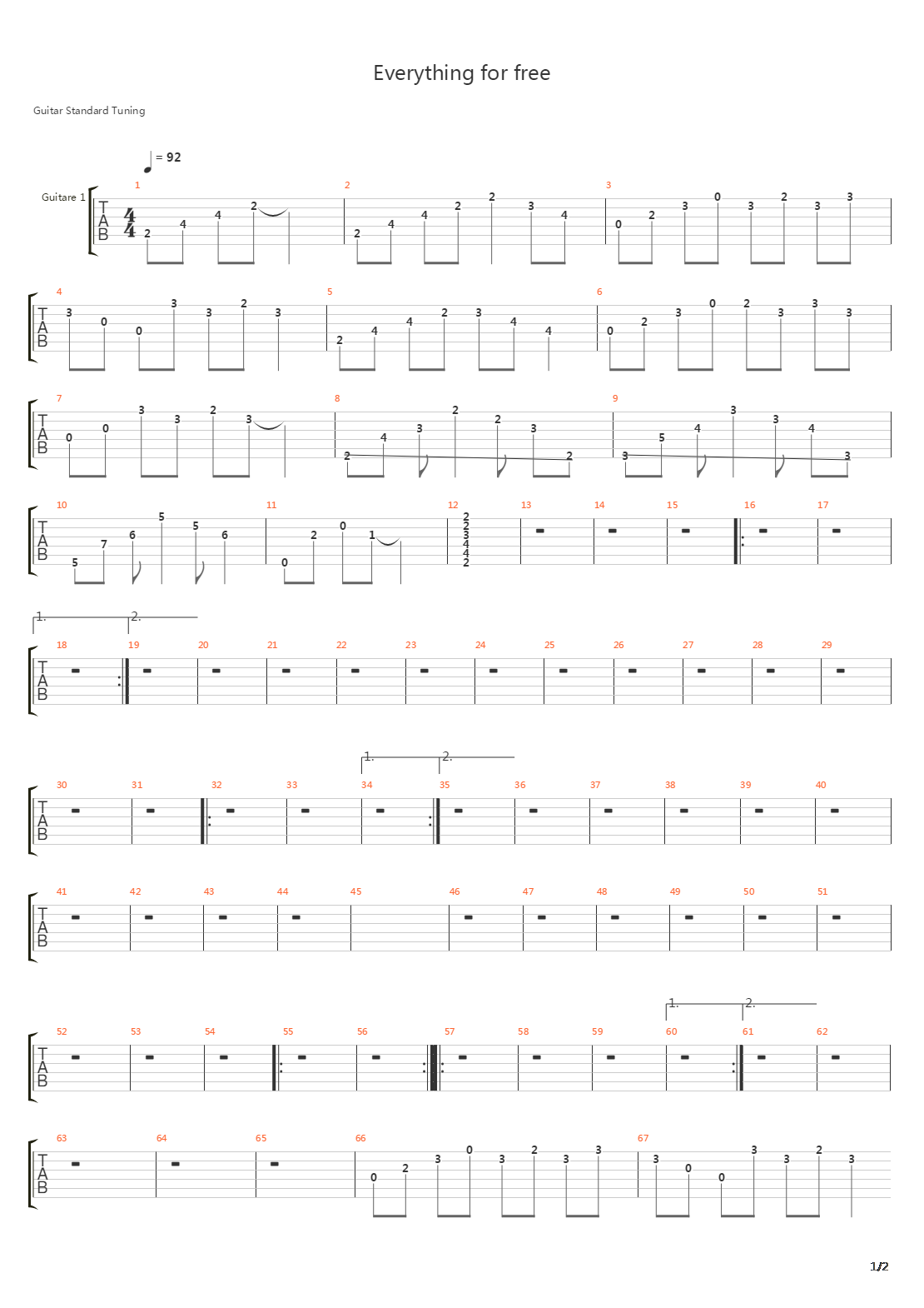 Everything For Free吉他谱