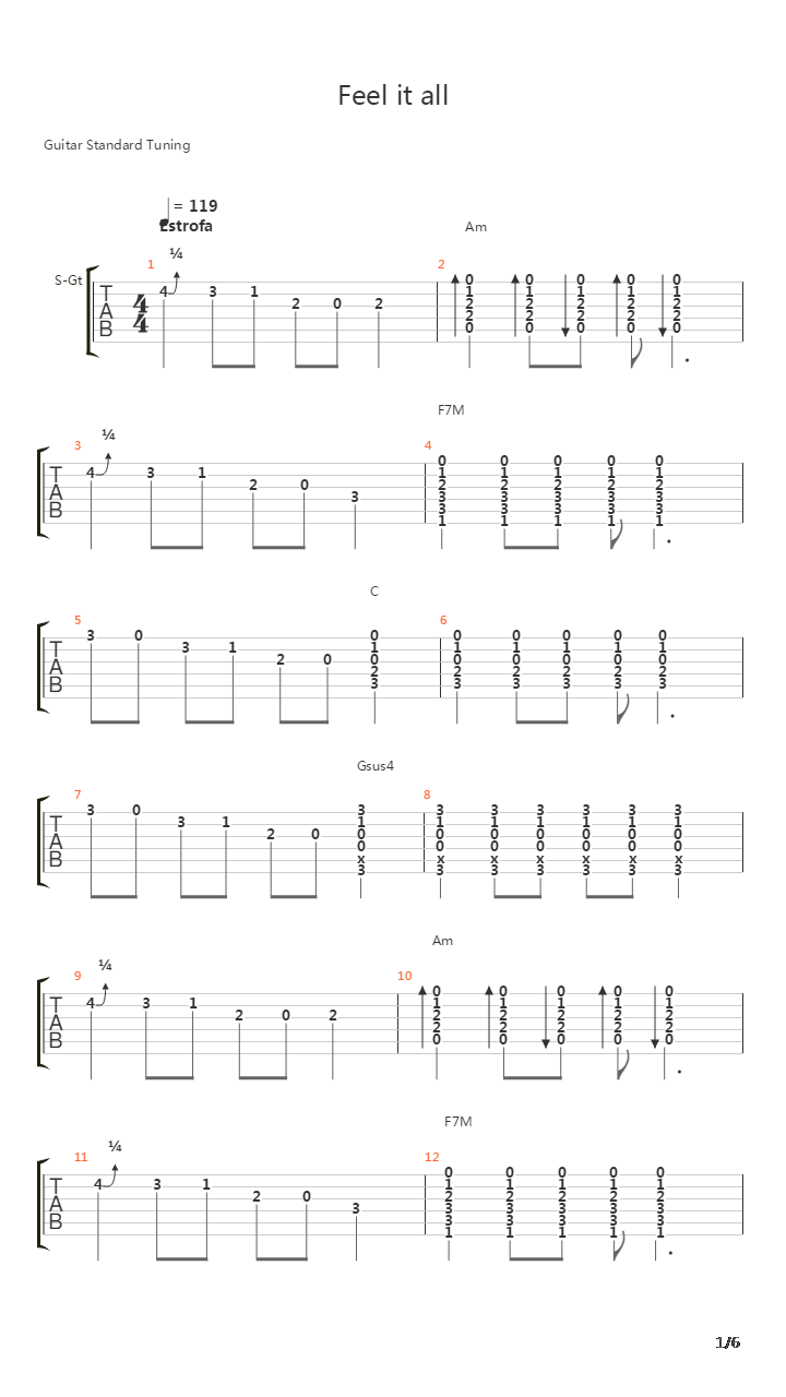 Feel It All吉他谱
