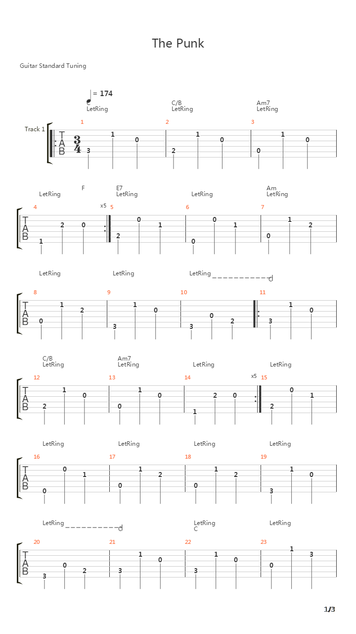 The Punk吉他谱
