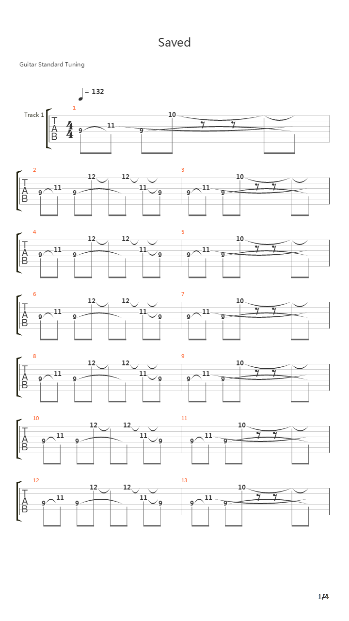 Saved吉他谱