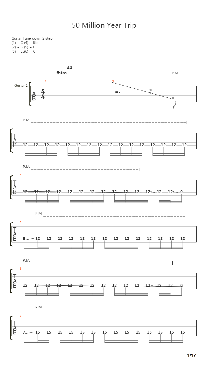50 Million Year Trip吉他谱