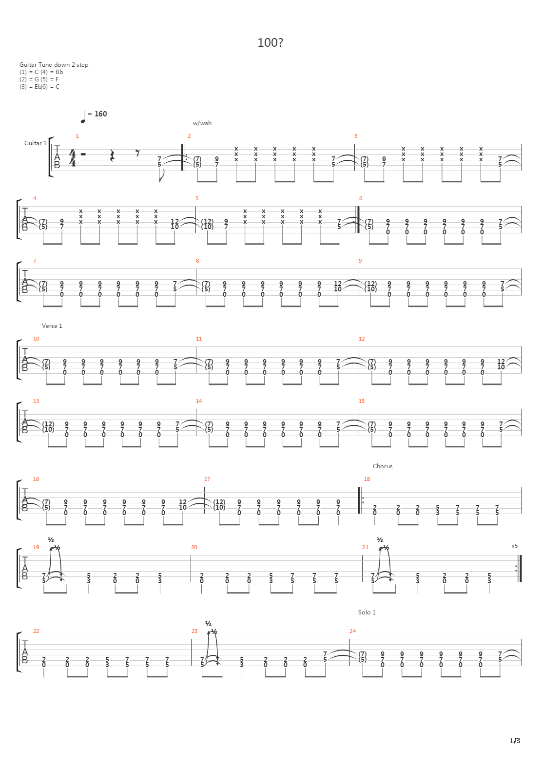 100吉他谱