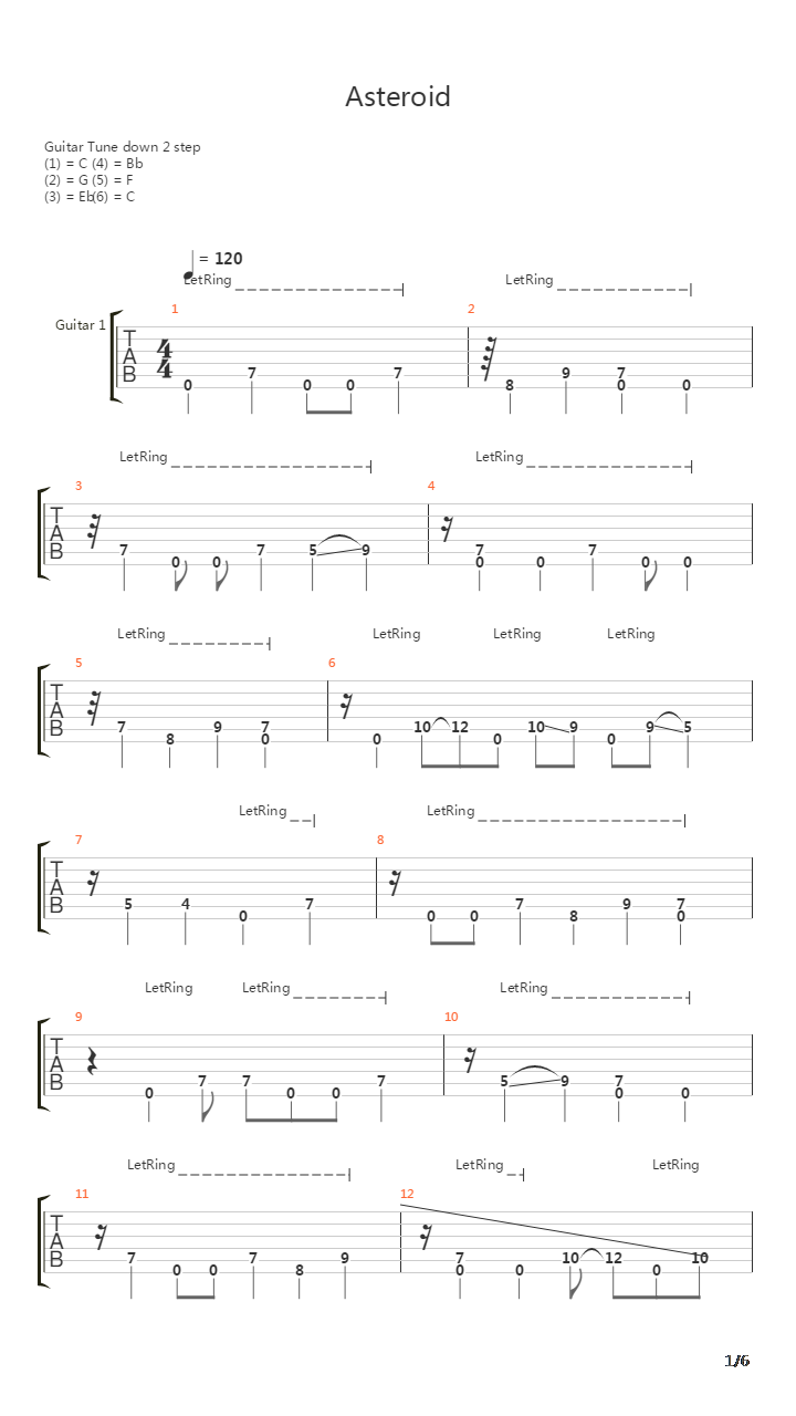 Asteroid吉他谱