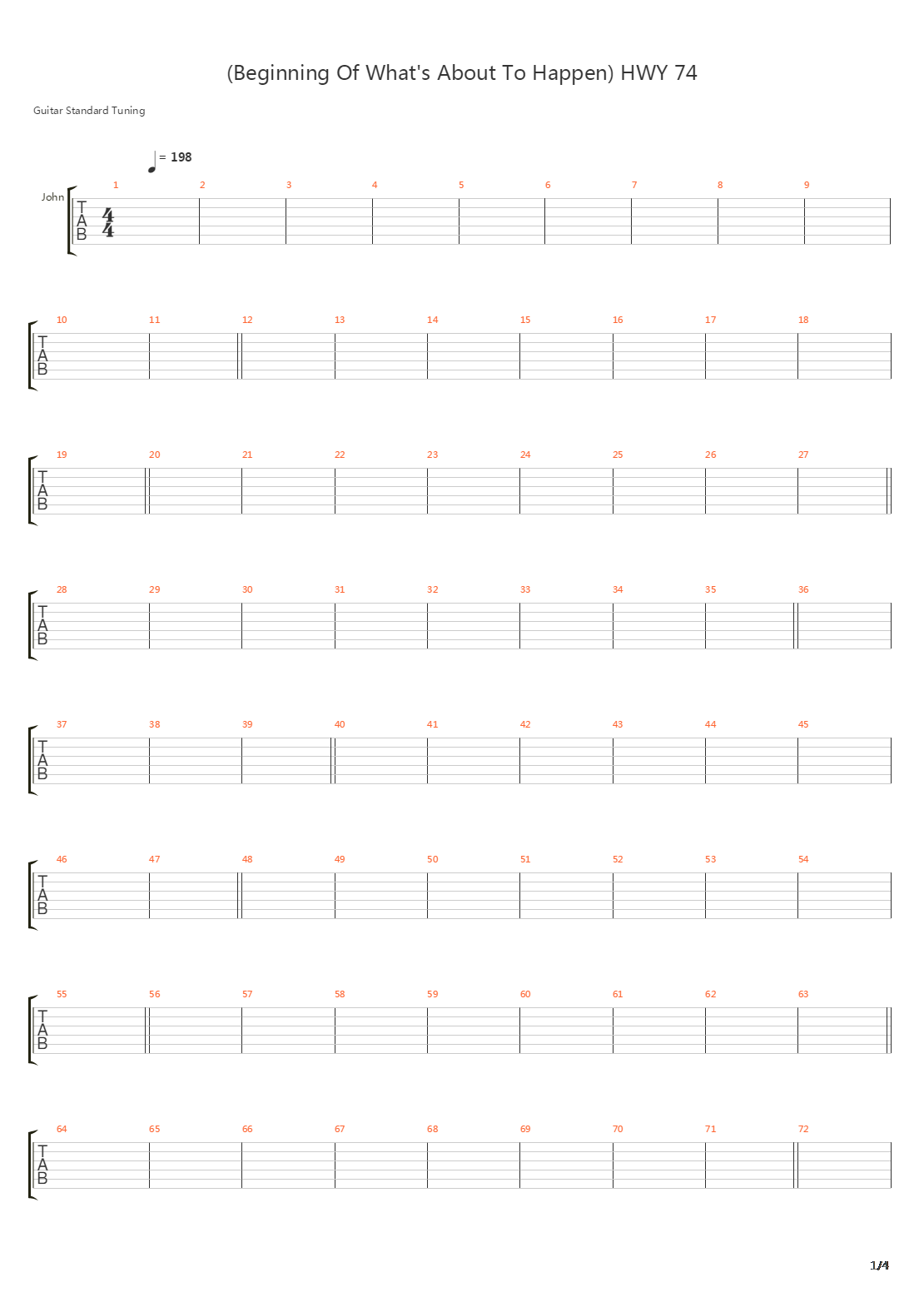 Beginning Of Whats About To Happen Hwy 74吉他谱
