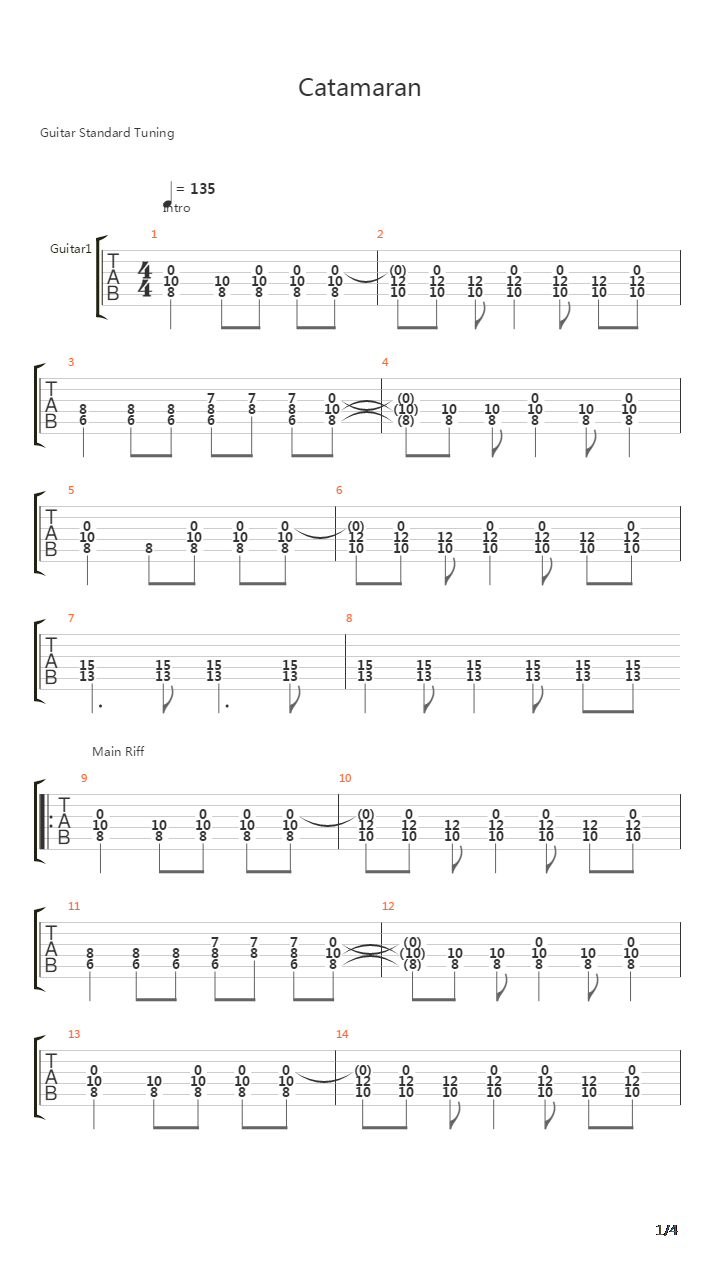 Catamaran吉他谱