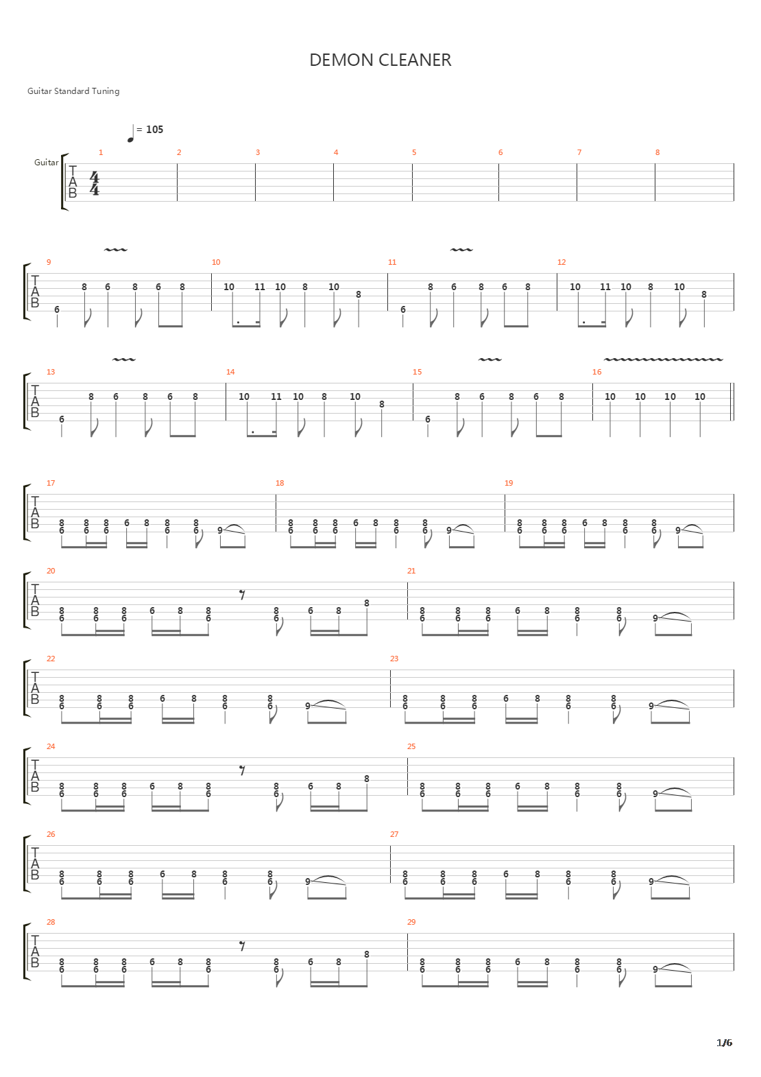 Demon Cleaner吉他谱