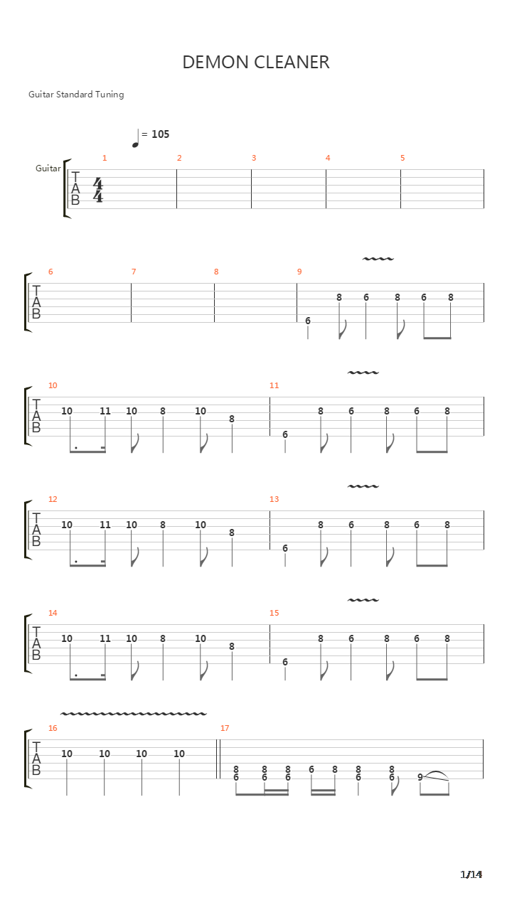 Demon Cleaner吉他谱