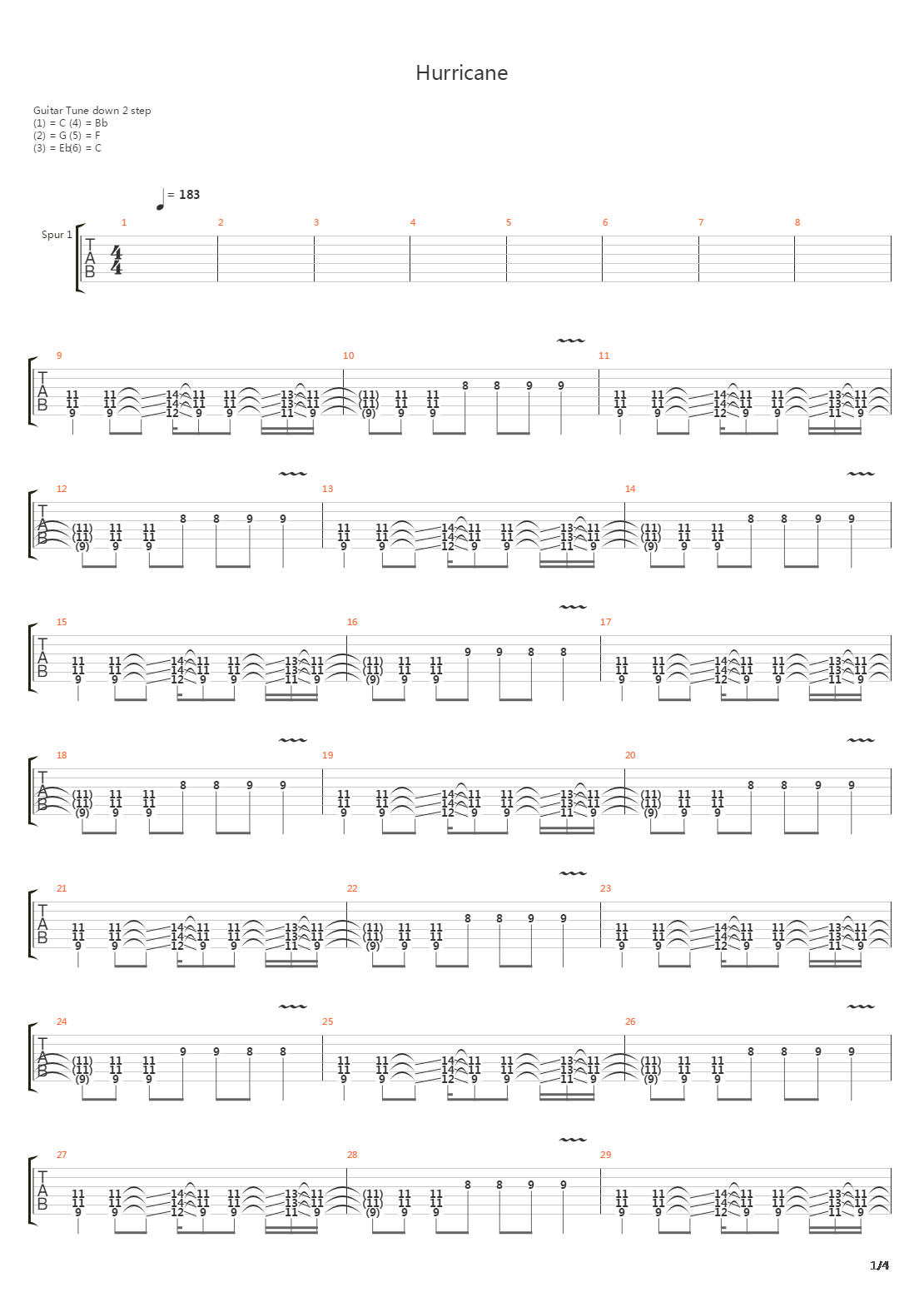 Hurricane吉他谱