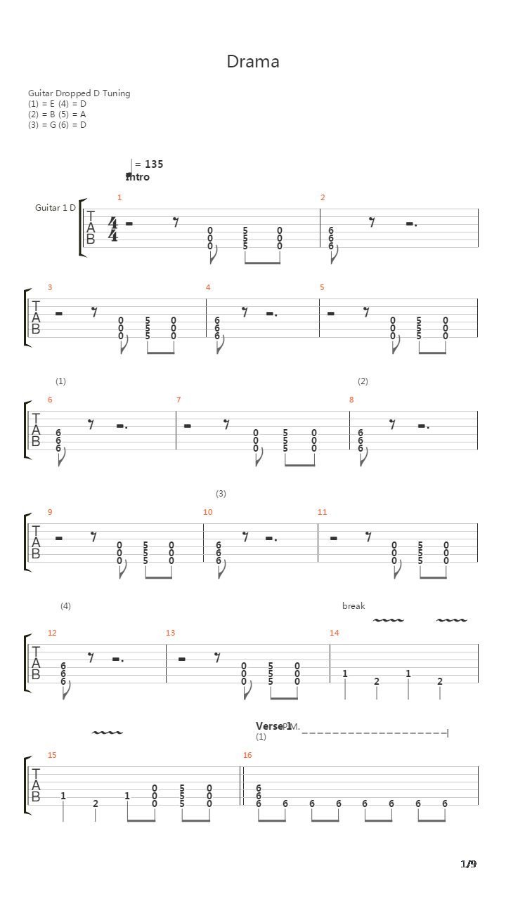 Drama吉他谱