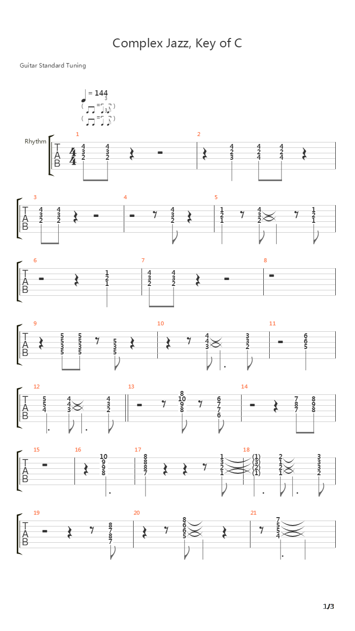 Complex Jazz - Key Of C吉他谱