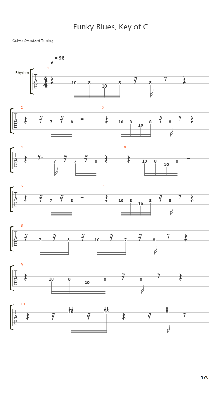 Funky Blues - Key Of C吉他谱