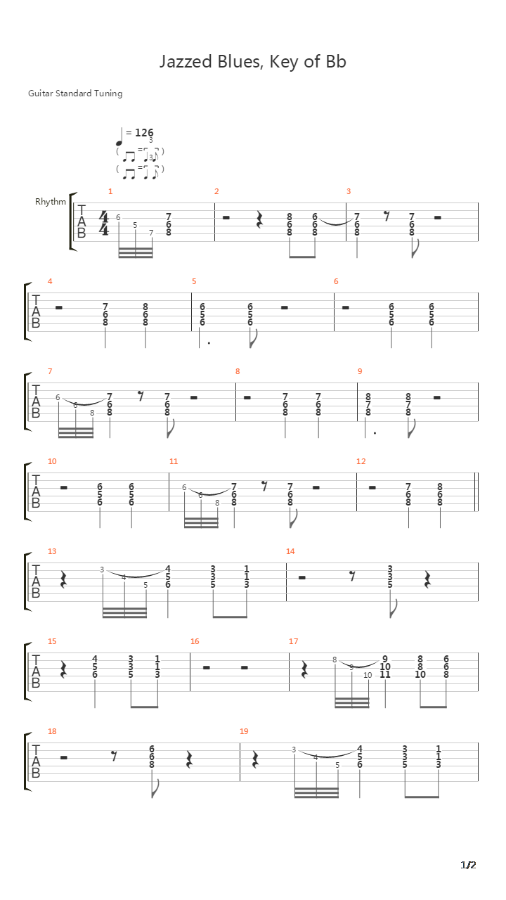 Jazzed Blues - Key Of Bb吉他谱