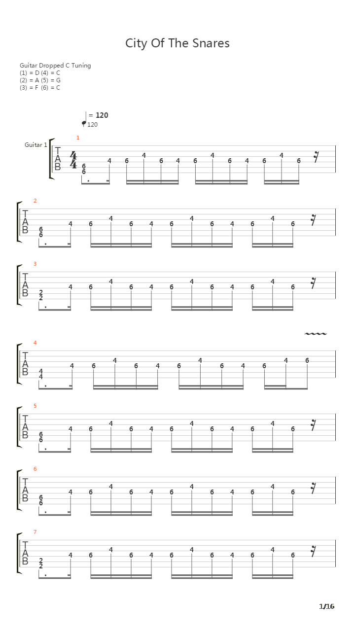 City Of The Snares吉他谱