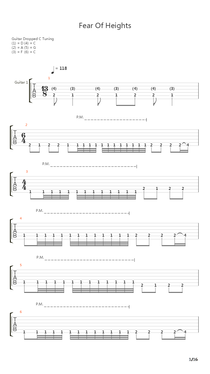 Fear Of Heights吉他谱