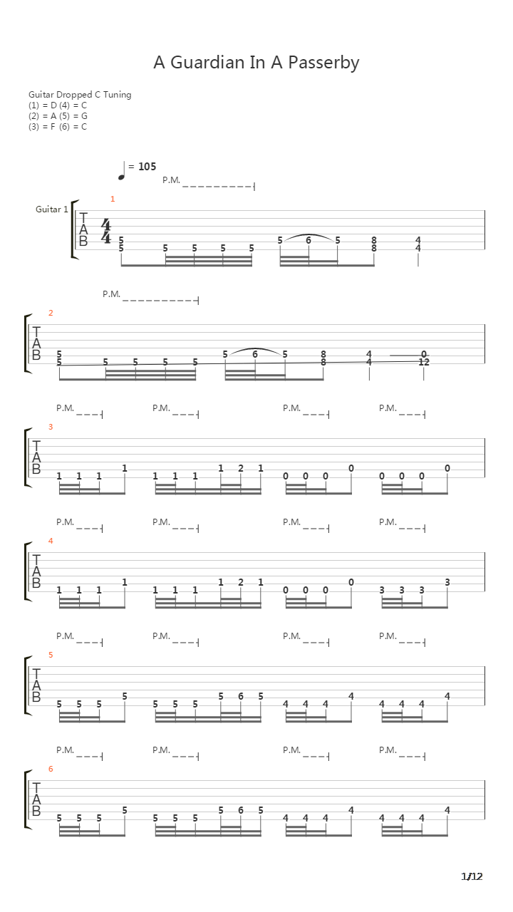 Guardian In A Passerby吉他谱