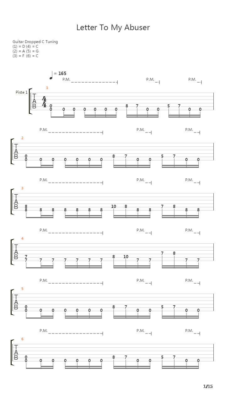 Letter To My Abuser吉他谱
