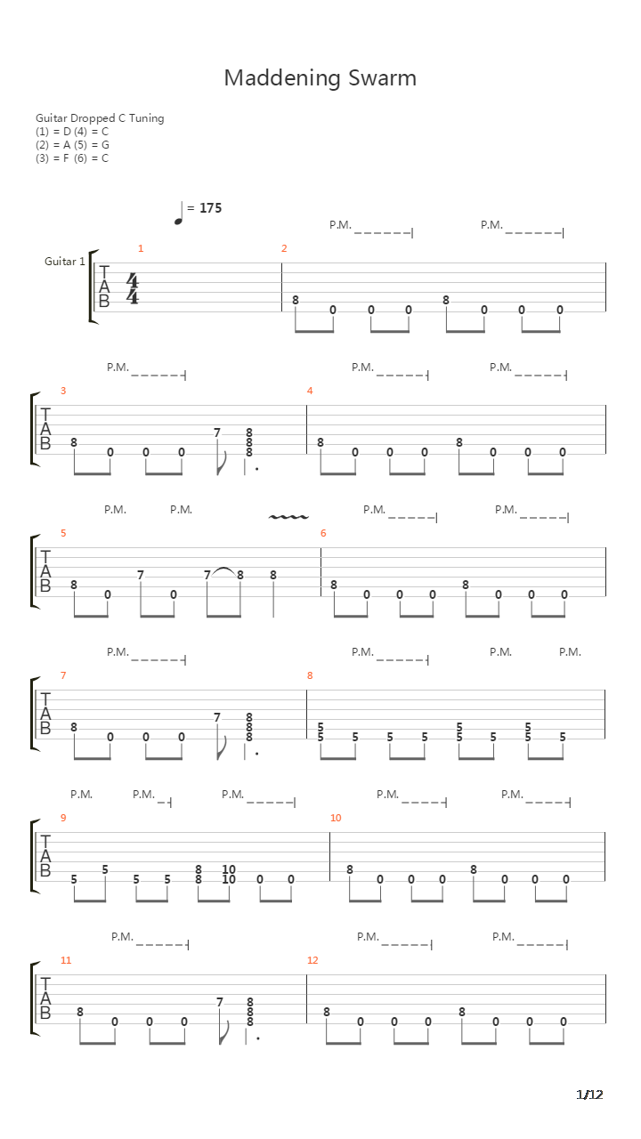 Maddening Swarm吉他谱