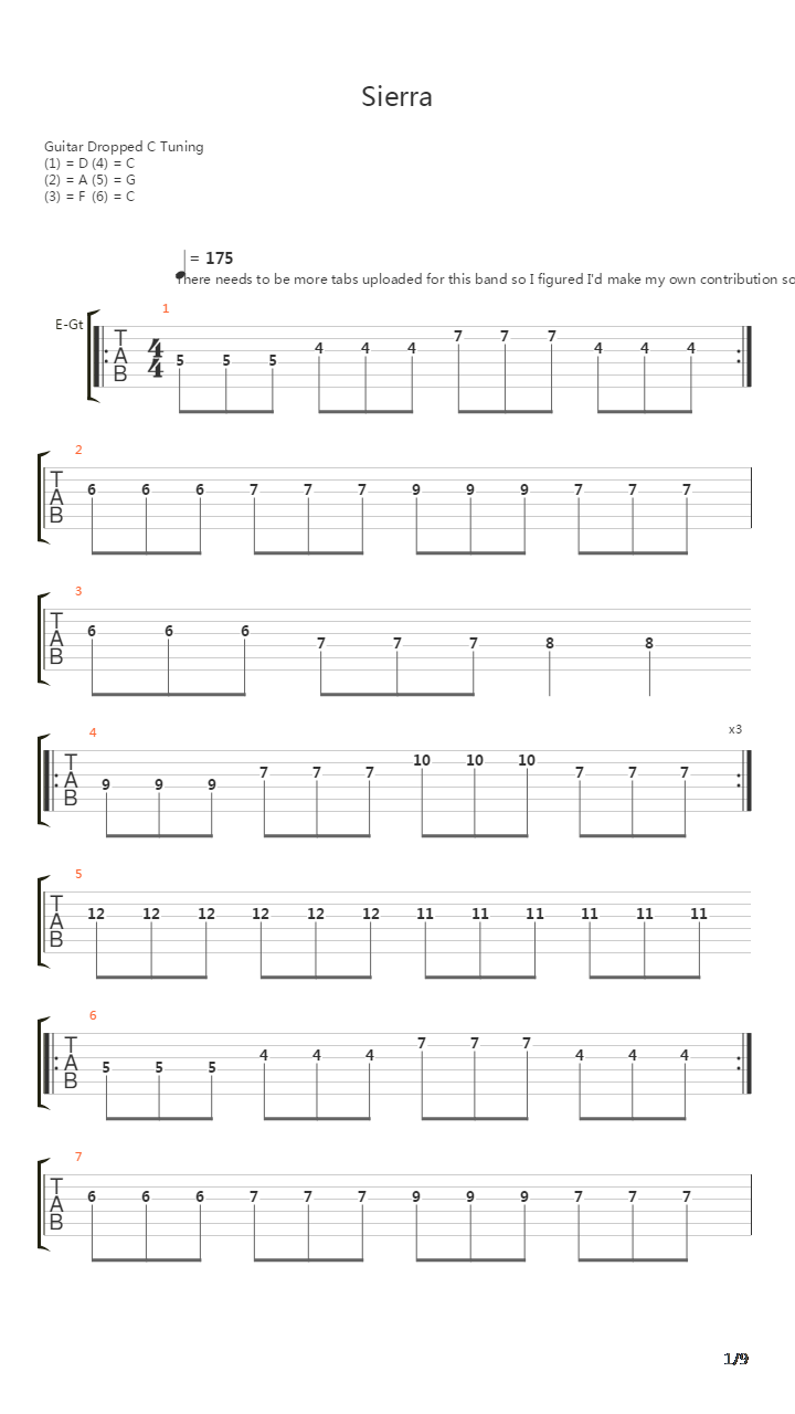 Sierra吉他谱