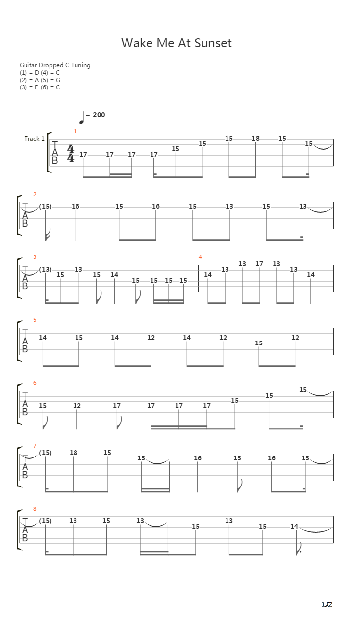 Wake Me At Sunset吉他谱