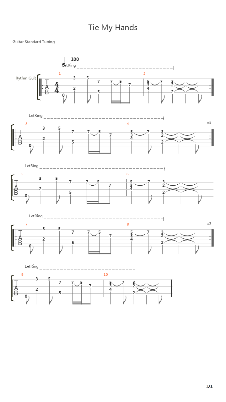 Tie My Hands吉他谱