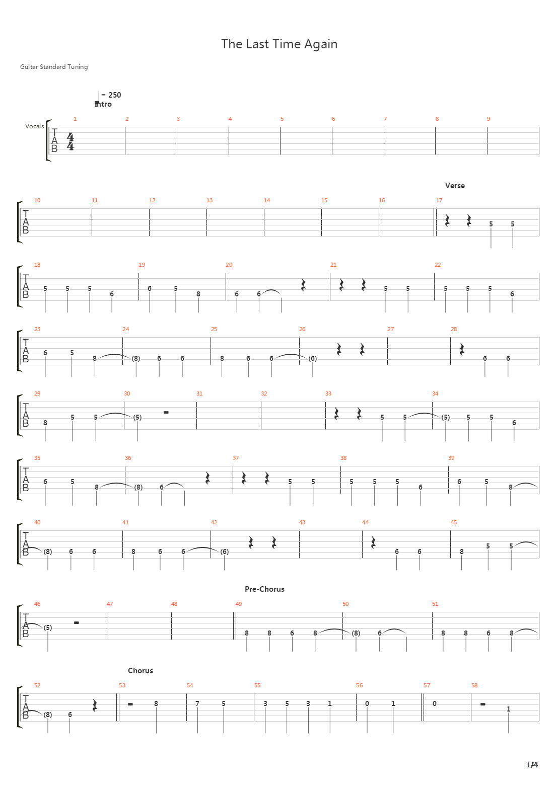 The Last Time Again吉他谱