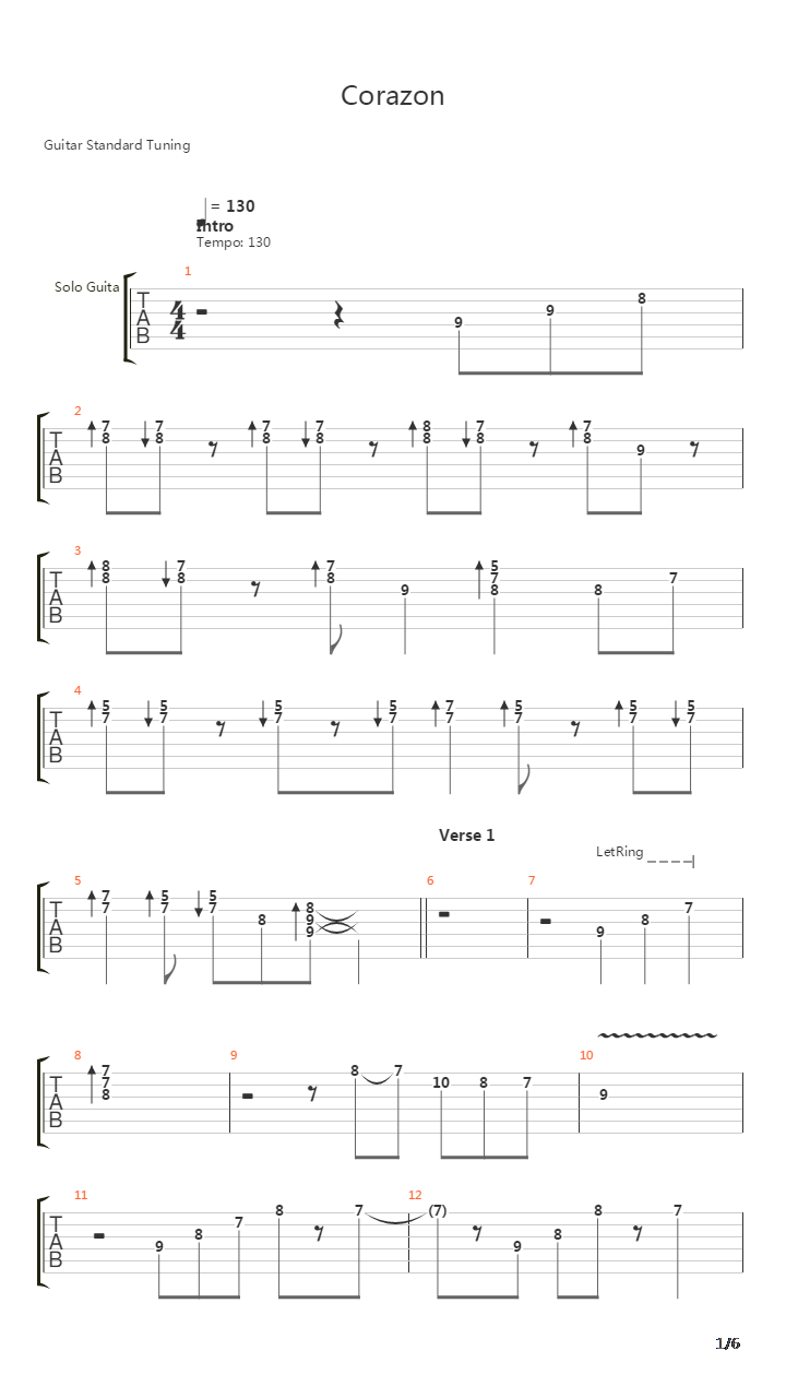 Cancin Del Mariachi吉他谱