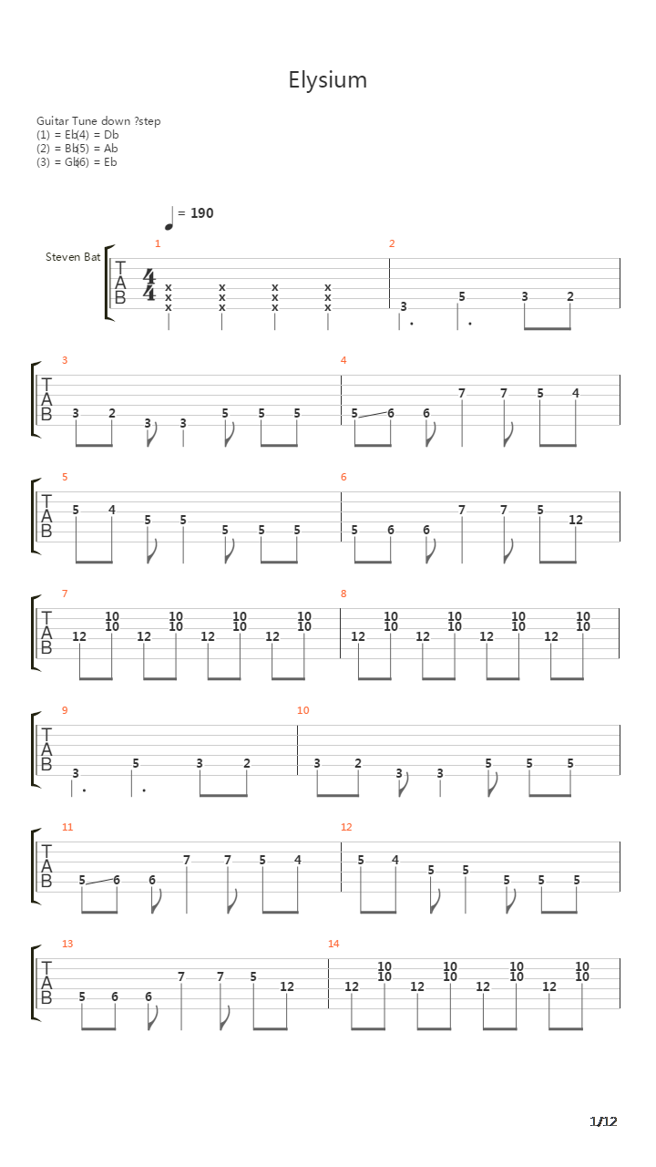 Elysium吉他谱