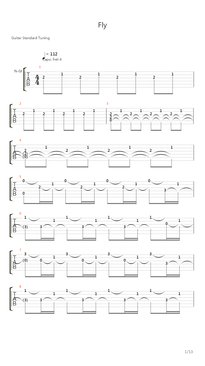 Fly吉他谱