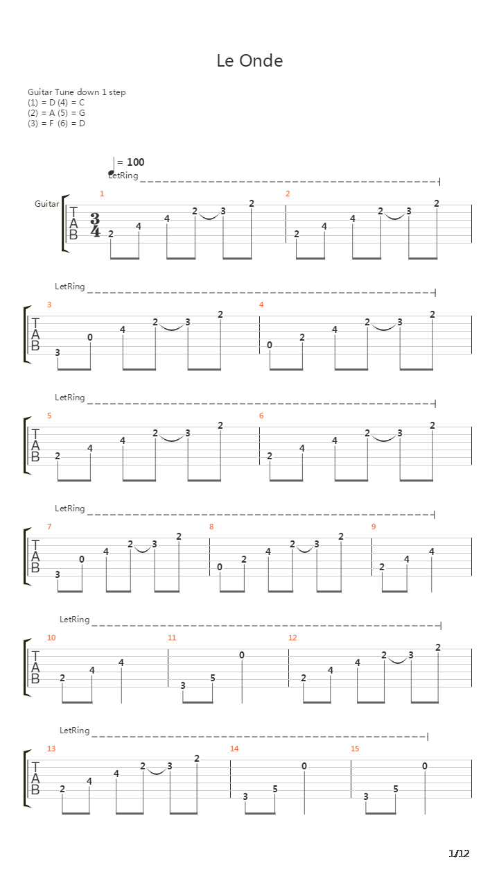 Le Onde吉他谱