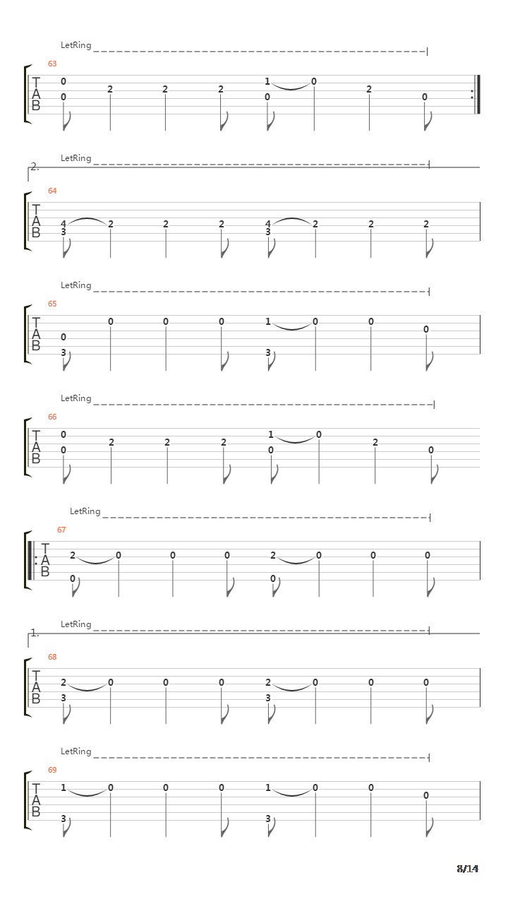 Nuvole Bianche吉他谱