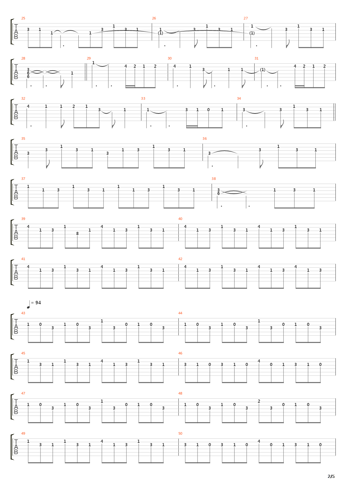 Nuvole Bianche吉他谱