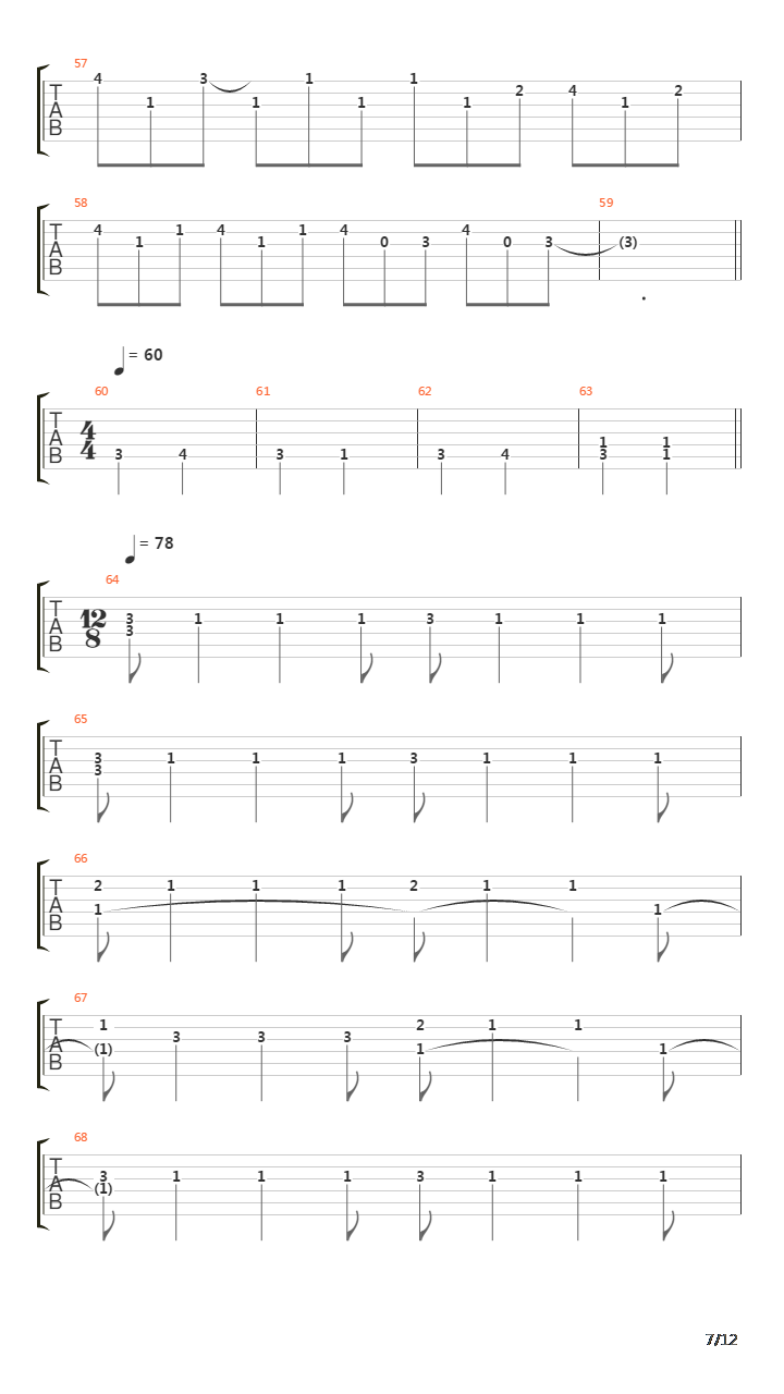 Nuvole Bianche吉他谱